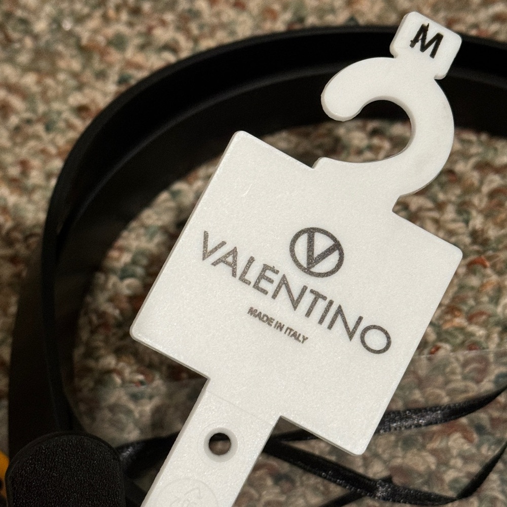 Valentino By Mario Valentino Black and Gold Belt - Picture 5 of 11